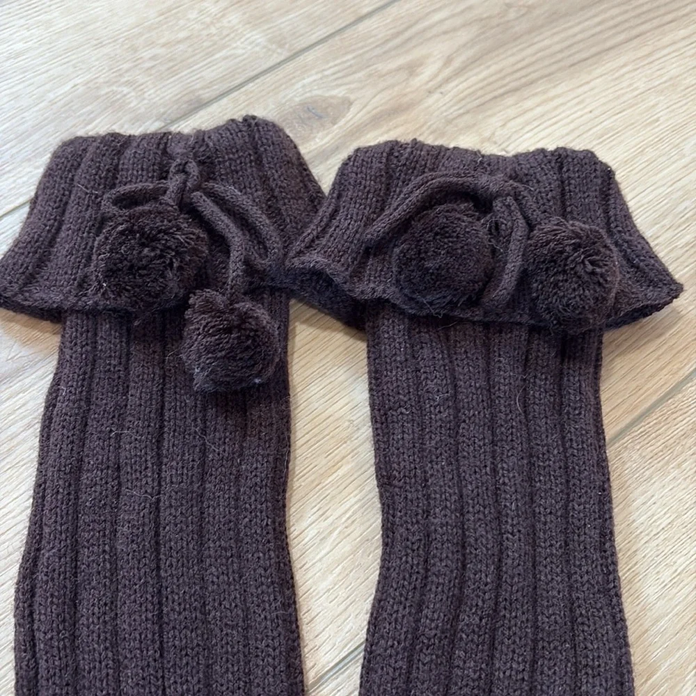Leg warmers with Pom Pom ties